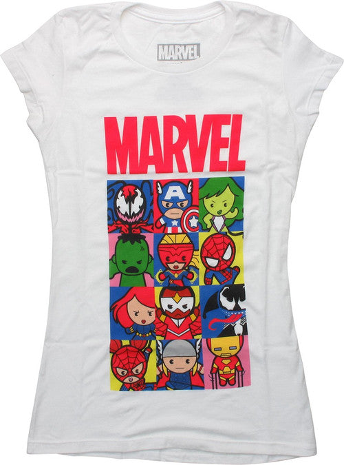 Marvel Kawaii Toy Toons Squares Juniors T-Shirt