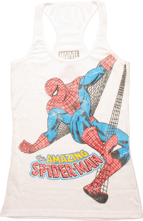 Amazing Spiderman Web Swing Juniors Tank Top