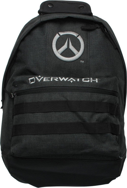 Overwatch Logo Stitched Laptop Backpack in Grey