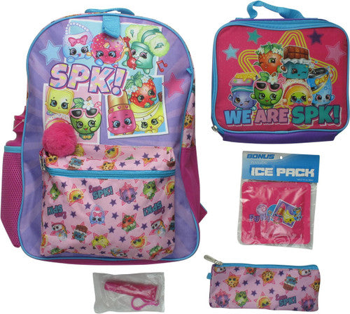 Shopkins We Are SPK Seven Piece Set Backpack in Pink