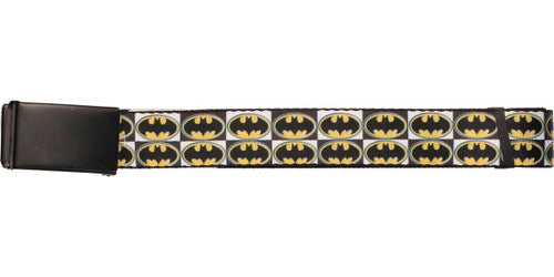 Batman Checker Board Logos Mesh Belt in Yellow