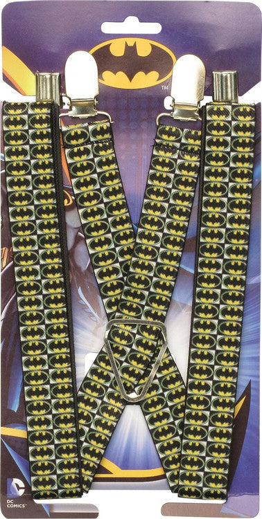 Batman Checker Board Logos Suspenders in Yellow
