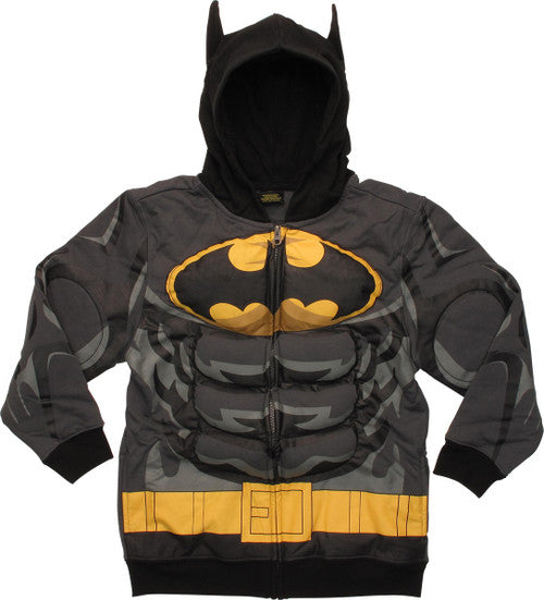 Batman Deluxe Costume Muscle Zip Youth Hoodie