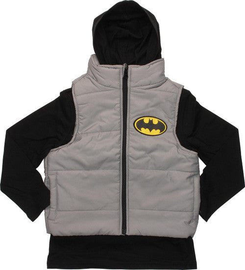 Batman Hooded Shirt and Sleeveless Juvenile Jacket