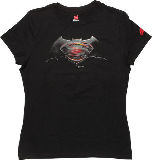 Batman v Superman Movie Logo Ladies T-Shirt