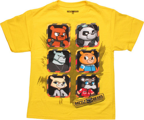 Battle Bears Six Squares Yellow Youth T-Shirt