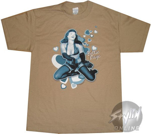 Bettie Page Blue Hearts T-Shirt