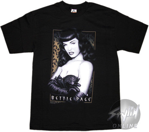 Bettie Page Leopard Rectangle T-Shirt