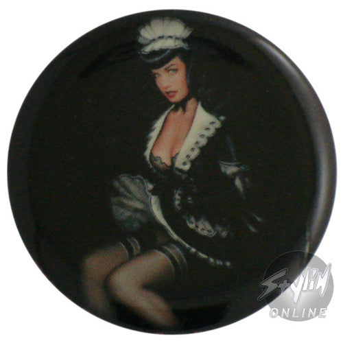 Bettie Page Maid Button