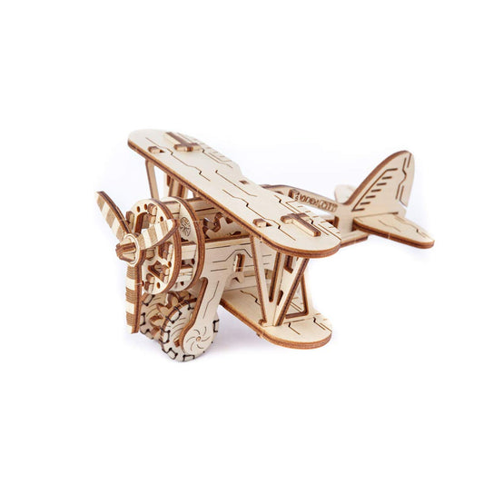 Biplane Mechanical Wooden Model Kit