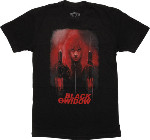 Black Widow Smoking Guns Womens Boyfriend T-Shirt