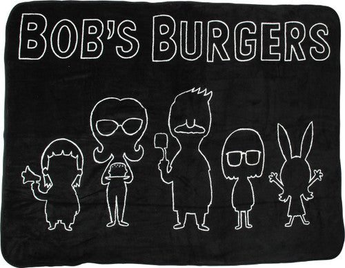 Bob's Burgers Group Line Silhouette Fleece Blanket