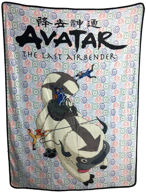 Avatar Last Airbender Appa Ride Fleece Blanket in White