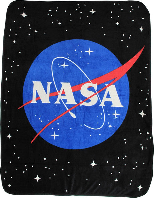 NASA Logo in Space Fleece Blanket in Red