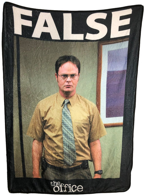 Office Dwight False Fleece Blanket in White