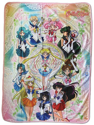 Sailor Moon Sailor Team Sublimated Throw Blanket in White