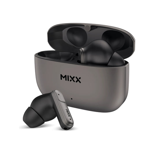 Mixx StreamBuds Custom 3 - True Wireless Earbuds with Charging Case - Sleek Bluetooth Earbuds (Black)