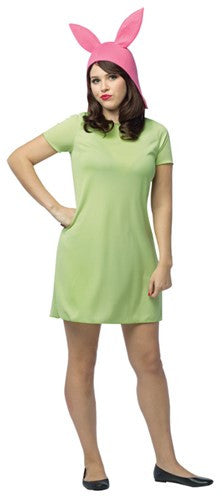 Bob's Burgers Louise Dress and Hat Adult Costume in Green