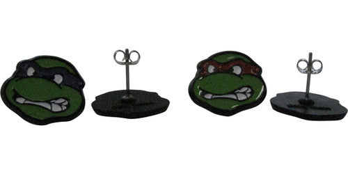 Ninja Turtles Raph Don Heads Stud Earrings in Red