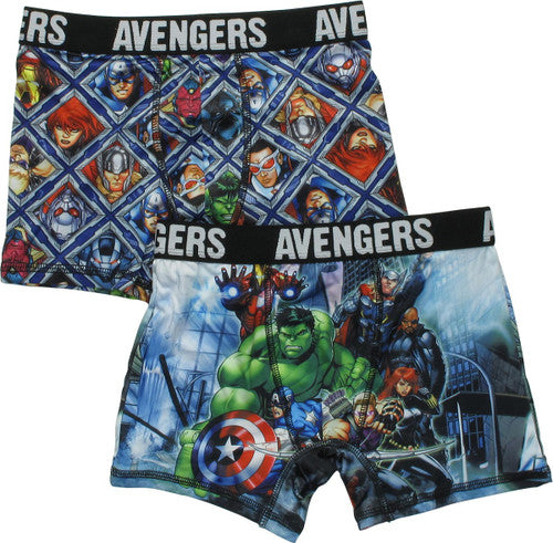 Avengers Super Heroes 2 Pack Boys Boxer Briefs
