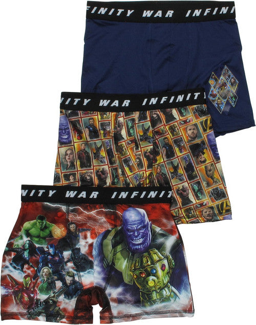 Avengers Infinity War 3 Pack Boys Boxer Briefs