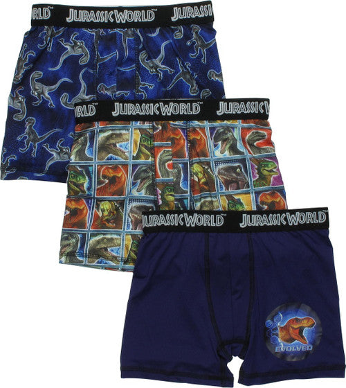 Jurassic World Dinosaurs 3 Pack Boys Boxer Briefs