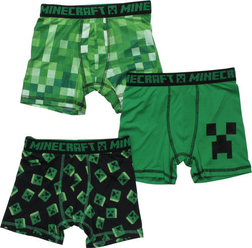 Minecraft Creeper 3 Pack Boys Boxer Briefs
