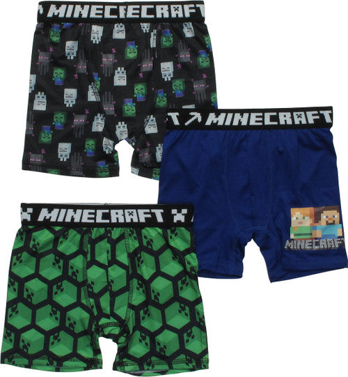 Minecraft Toons 3 Pack Boys Boxer Briefs