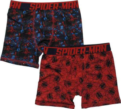 Spiderman Hero Logos 2 Pack Boys Boxer Briefs