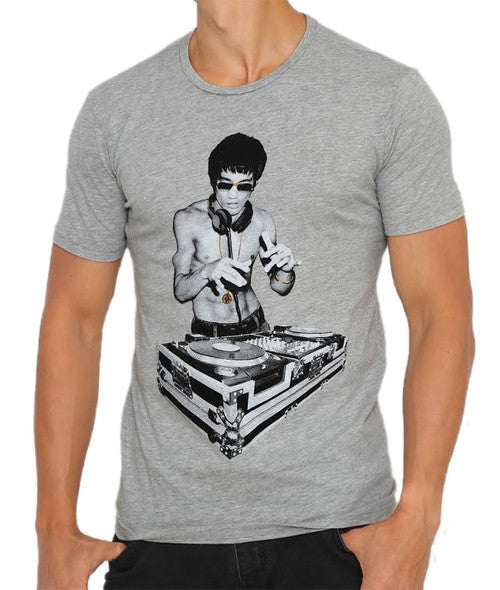 Bruce Lee DJ Gray Adult T-Shirt