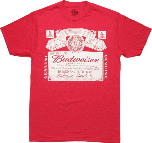 Budweiser Old Timer Heather Red T-Shirt Sheer