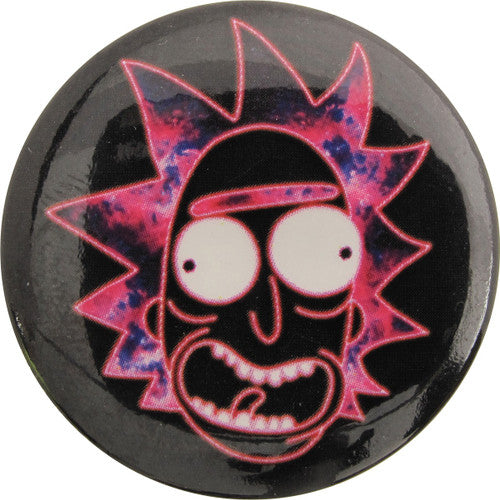 Rick and Morty Neon Rick Button in Pink