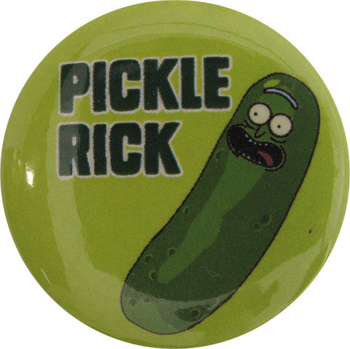 Rick and Morty Pickle Rick Button in Black