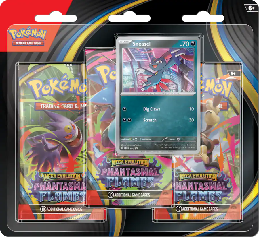 Pokémon - Trading Card Game: Mega Evolution - Phantasmal Flames 3Pk Booster - Styles May Vary