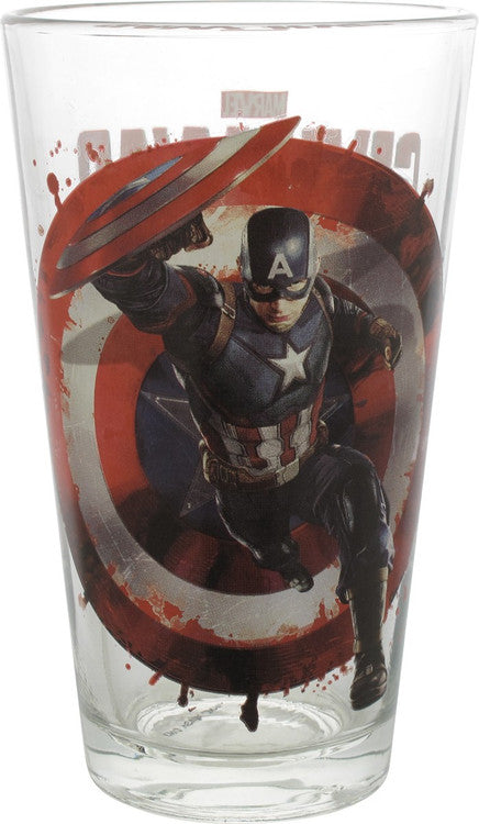 Captain America Civil War Logo Pose TT Pint Glass Marvel Civil War