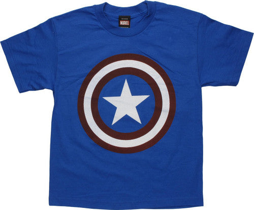 Captain America Distress Logo Royal Youth T-Shirt