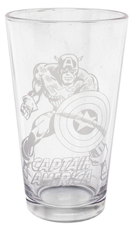 Captain America Etched Pint Glass