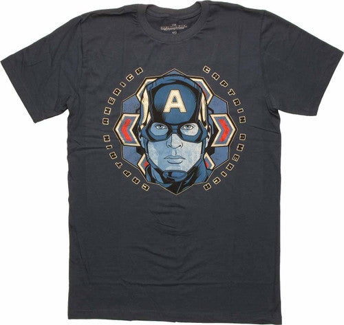 Captain America Head Foil Vintage T-Shirt Sheer