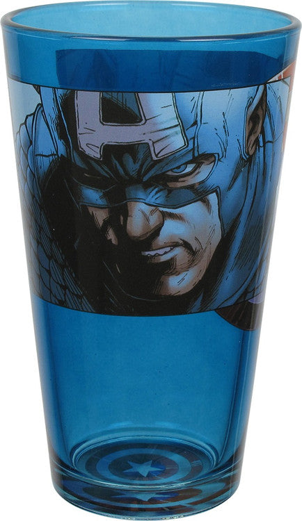Captain America Shield Glare Pint Glass in Blue