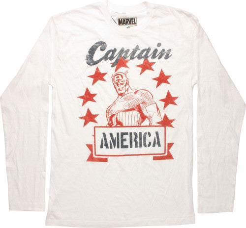 Captain America Sketch Long Sleeve T-Shirt