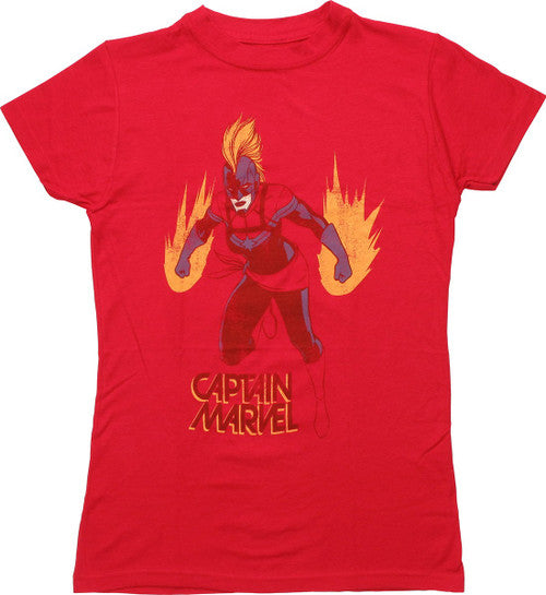 Captain Marvel Energy Burst Juniors T-Shirt