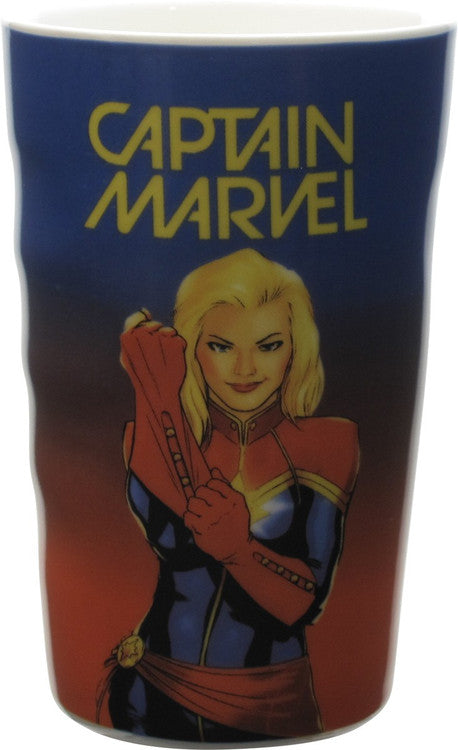 Captain Marvel Molded Ceramic Pint Glass in Red