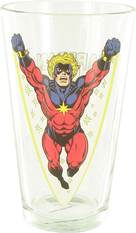 Captain Marvel Pint Glass in White