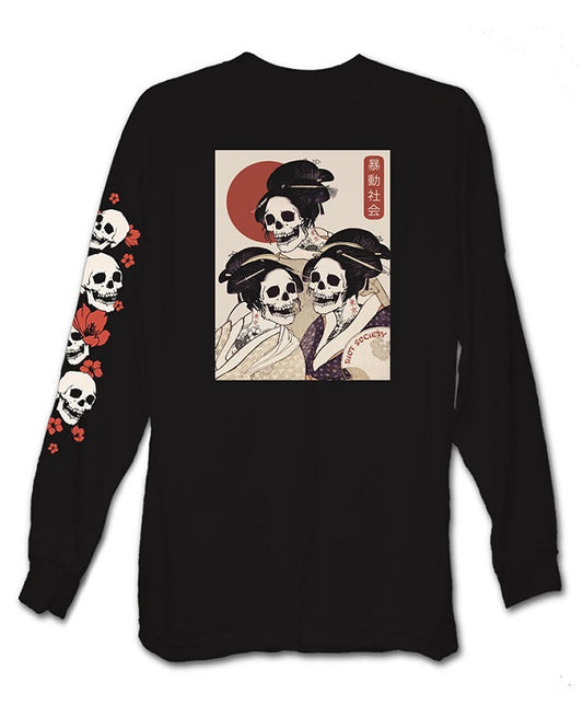 Riot Society - Geisha Girls Kanji Long Sleeve T-Shirt