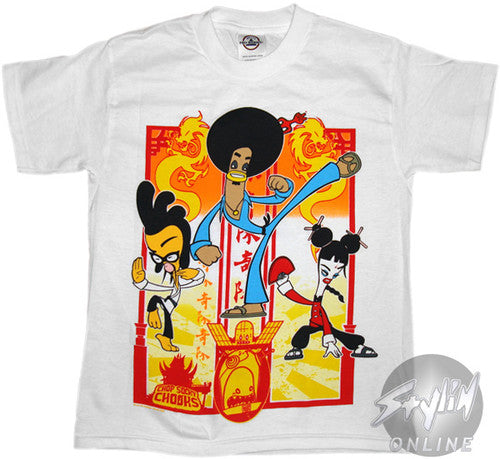 Chop Socky Chooks Flame Poses Youth T-Shirt