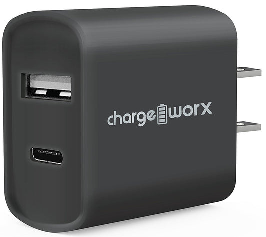Dual USB and USB-C Wall Charger