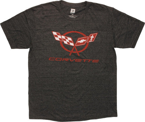 Corvette Emblem Heathered Charcoal T-Shirt Sheer