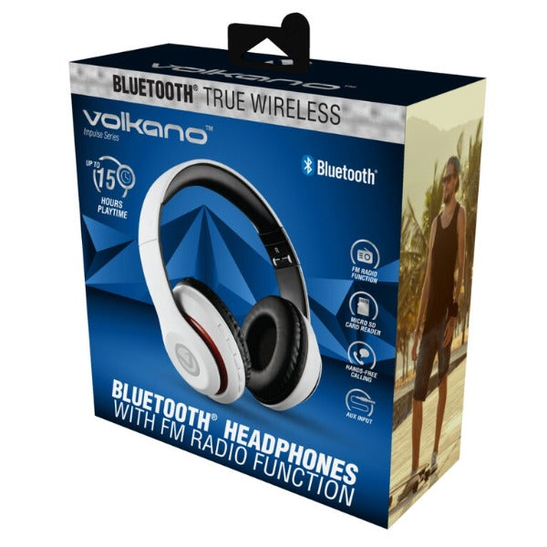 Volkano Impulse Series Bluetooth Headphones - White