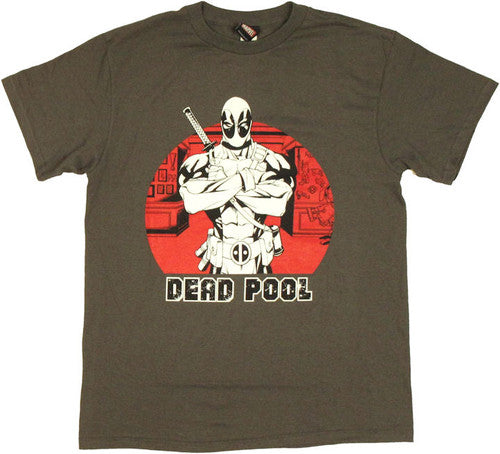 Deadpool Circle Charcoal T-Shirt