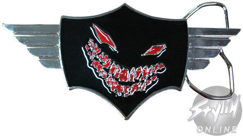 Disturbed Face Belt Buckle in Red